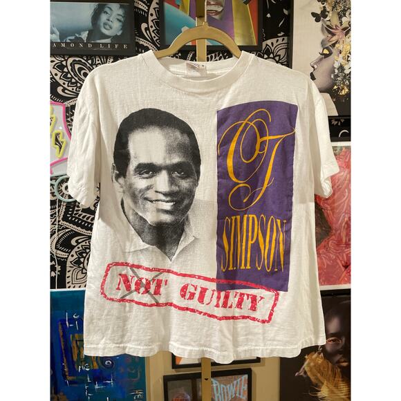 Rare 90s Vintage OJ Simpson Not Guilty Rap Tee Single Stitch Size Medium - Picture 1 of 7